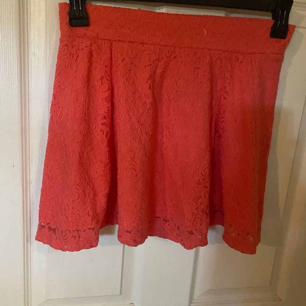 Ambiance Pink Ruffled Skater Mini Skirt